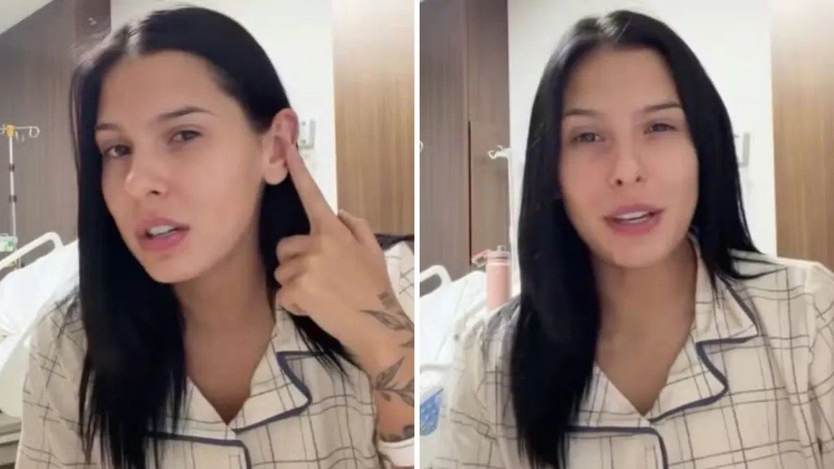 Ana Castela contando nas redes que não conseguiu entrar em casa