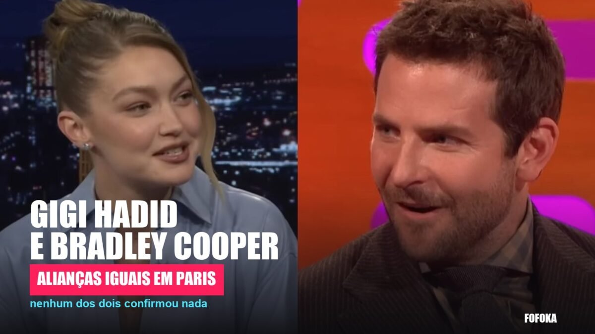 Montagem com Gigi Hadid e Bradley Cooper, sobre a suspeita de casamento após anéis iguais em Paris