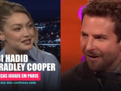 Montagem com Gigi Hadid e Bradley Cooper, sobre a suspeita de casamento após anéis iguais em Paris