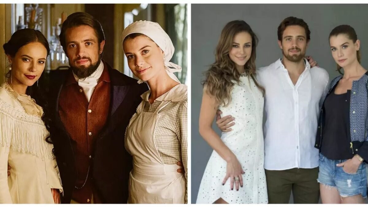 Personagens de Além do Tempo nas duas fases da novela