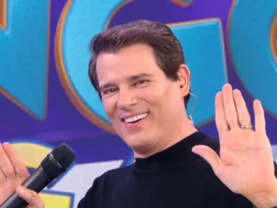 Celso Portiolli durante o programa Domingo Legal