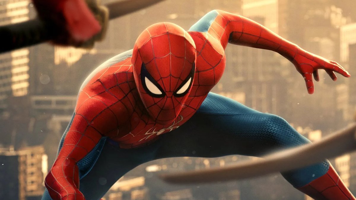 O Homem-Aranha avança sobre a cidade em cena de ação.