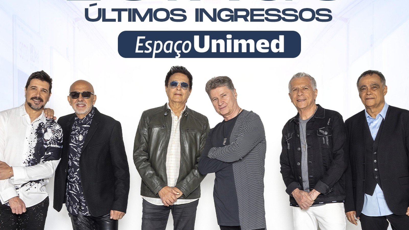 Integrantes do Roupa Nova no cartaz Simplesmente Roupa Nova no Espaço Unimed